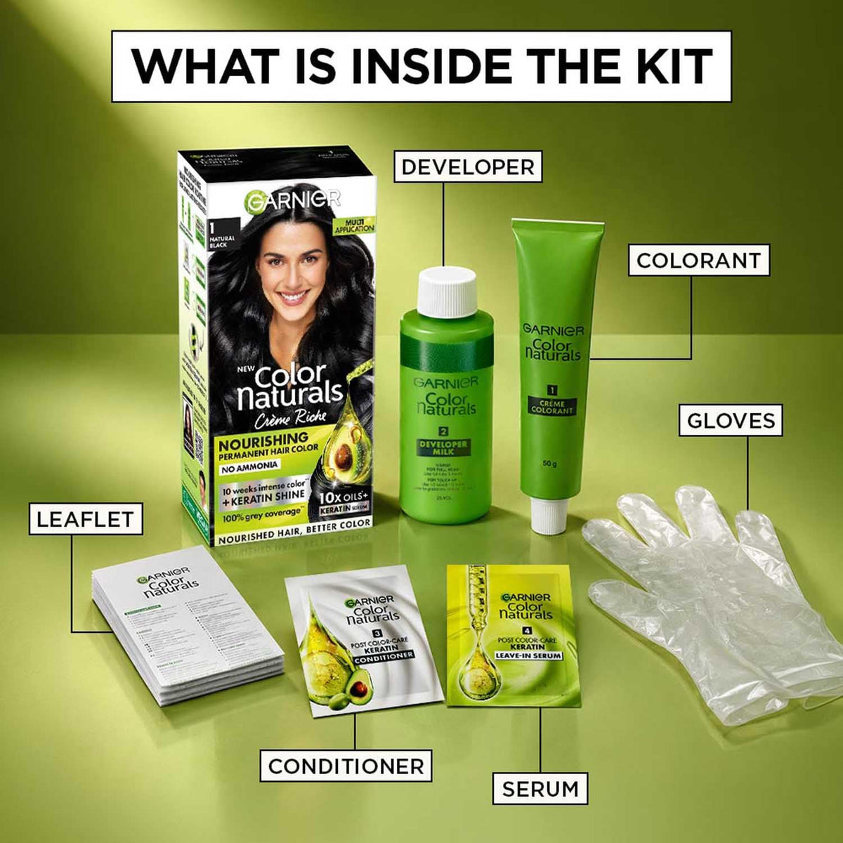 New Garnier Color Naturals with Keratin Shade 3 Darkest Brown SHADE 3, DARKEST BROWN (Pack of 1)