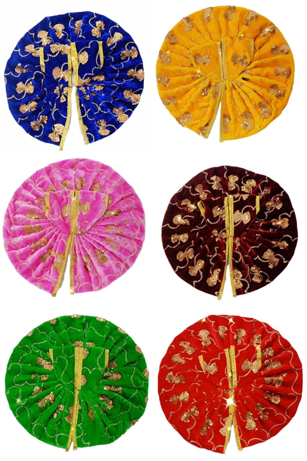 Laddu Gopal Dress l Ladoo Gopal Dress l Kanha Ji Dress (Set of 6 Poshak) Size 0 1 2 3 4 5 6 (Winter Velvet, Size 5) Winter Velvet Size 5