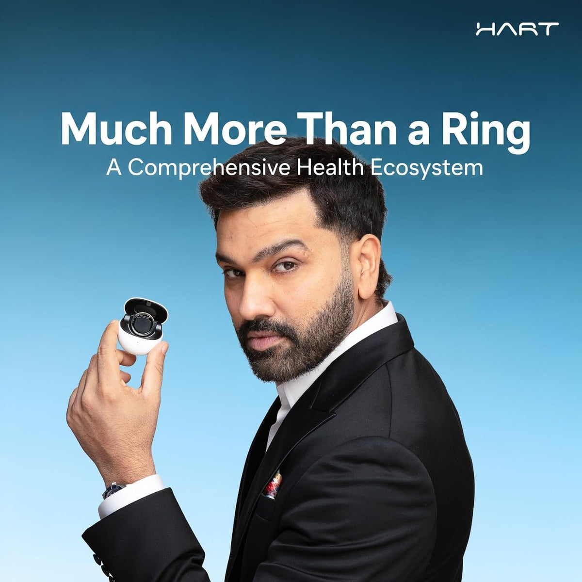 FITTR HART X2 Smart Ring, Fitness & Health Tracker, Frost Silver, Size 9 Frost Silver 9