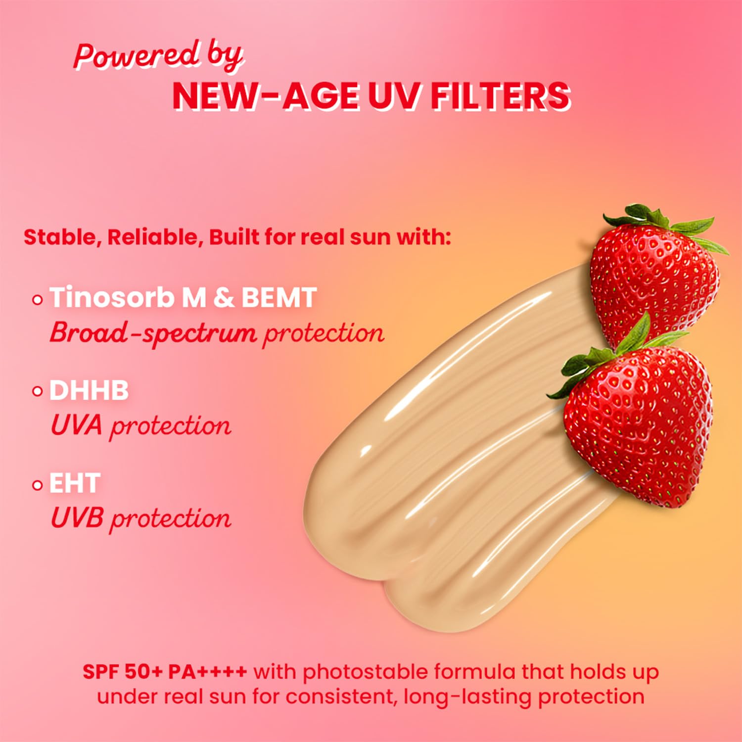 Dot & Key Strawberry Dew Tinted Sunscreen In-Vivo Tested SPF 50+ PA++++ With New-Age UV Filters, Brightens & Protects Skin, Ultra-light, Blends Easily, With Niacinamide, Natural Finish, Non-Sticky| 50ml