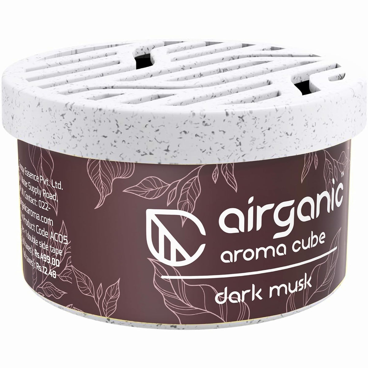 Airganic Aroma Cube - Dark Musk fiber Air Freshener |Organic Leakproof Car Perfume- 40g -Refreshing fragrance for Home, Office and Car Interior -Freshen’up your