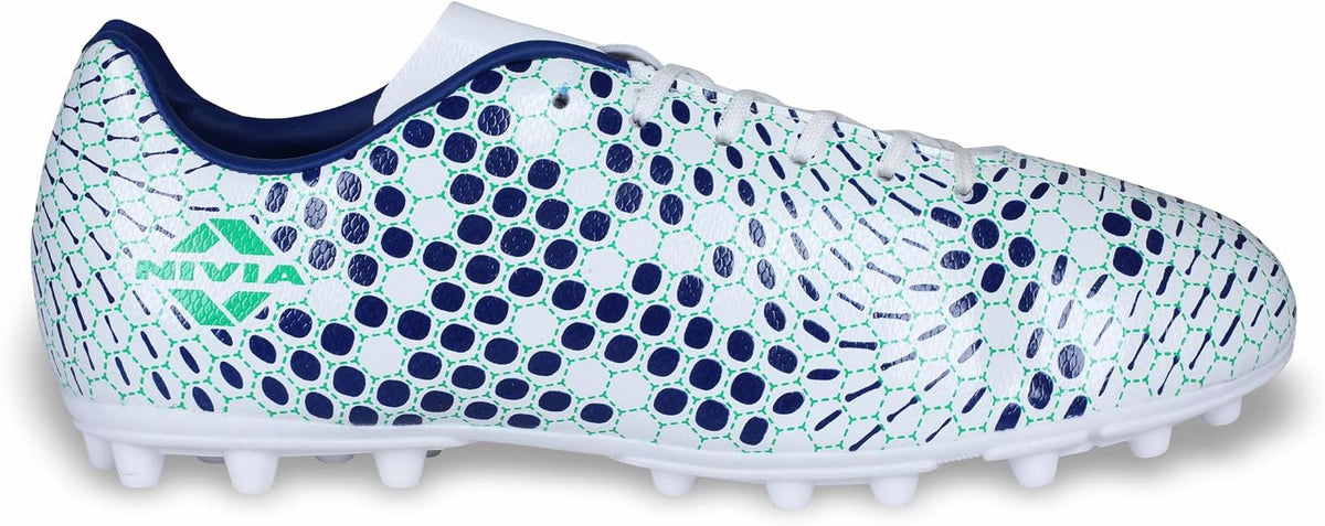 Nivia Kross Football Shoe/Sports and Soccer Shoe/Comfortable and Lightweight White/Blue 10 UK