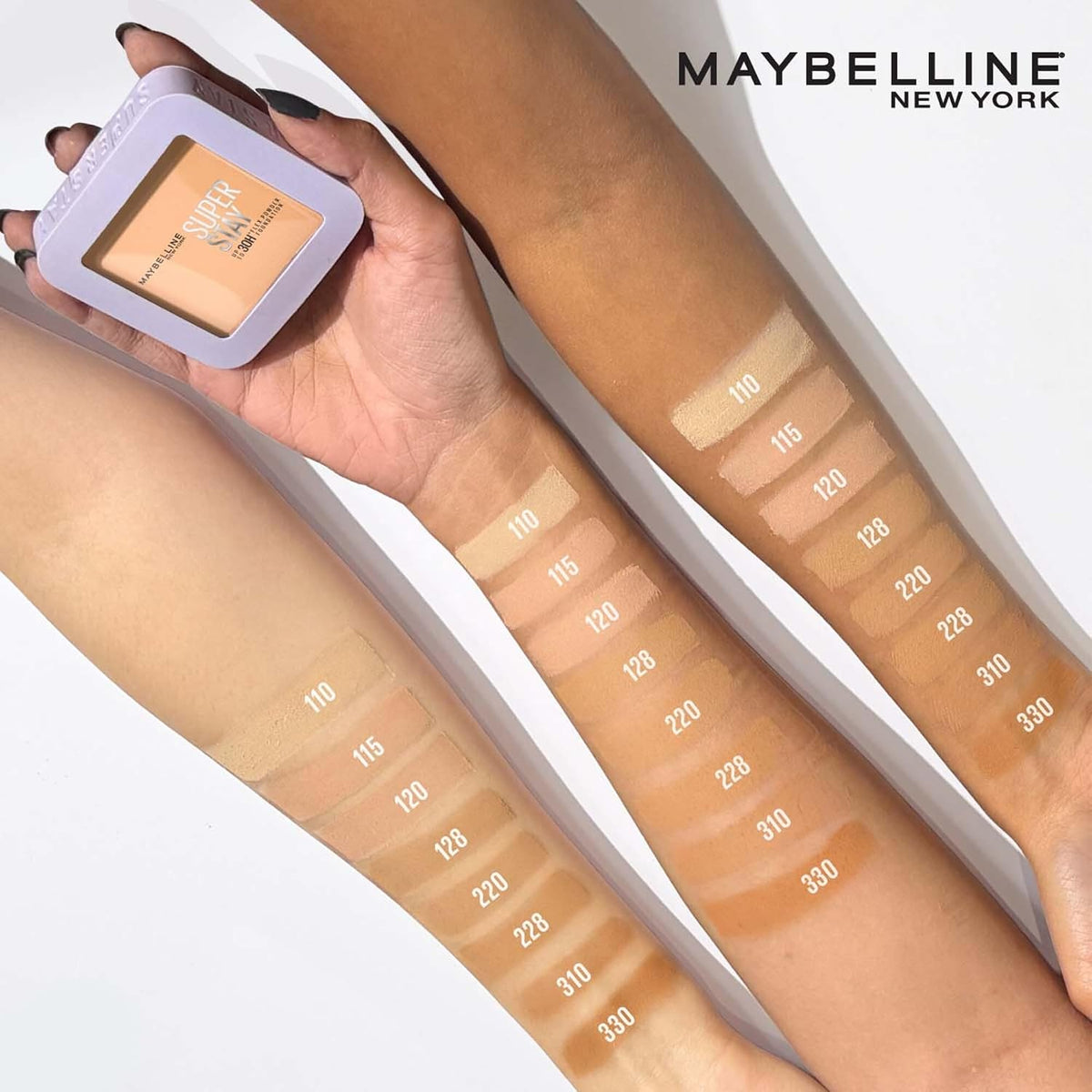 Maybelline New York Super Stay Flex Powder Foundation, 128 128 9 g (Pack of 1)