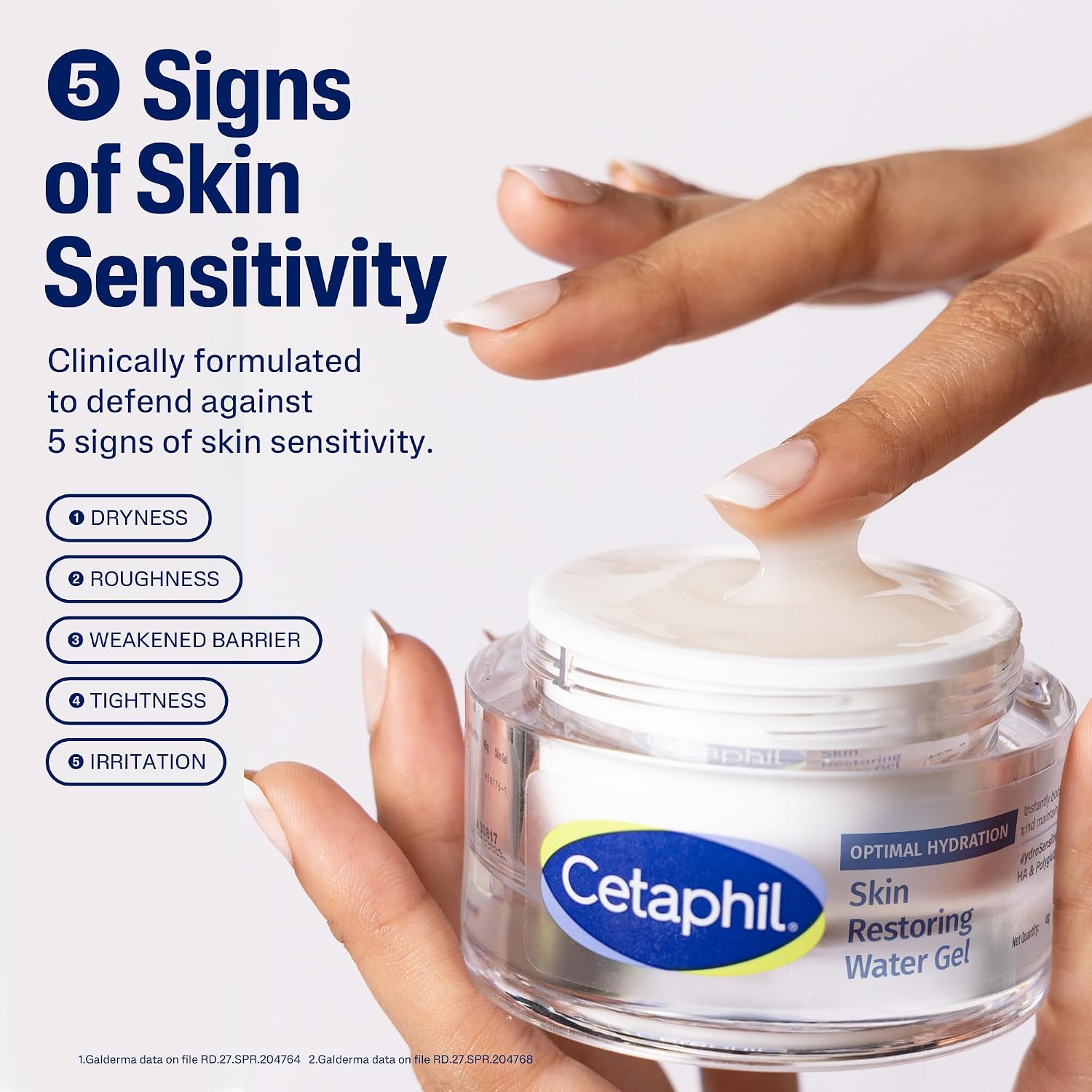 Cetaphil Optimal Hydration Restoring Water Gel 48 g – Lightweight 72H Weightless Hydrating Gel for Dry & Sensitive Skin | Daily Moisturisation Hydro Boost & Skin Refreshing Formula