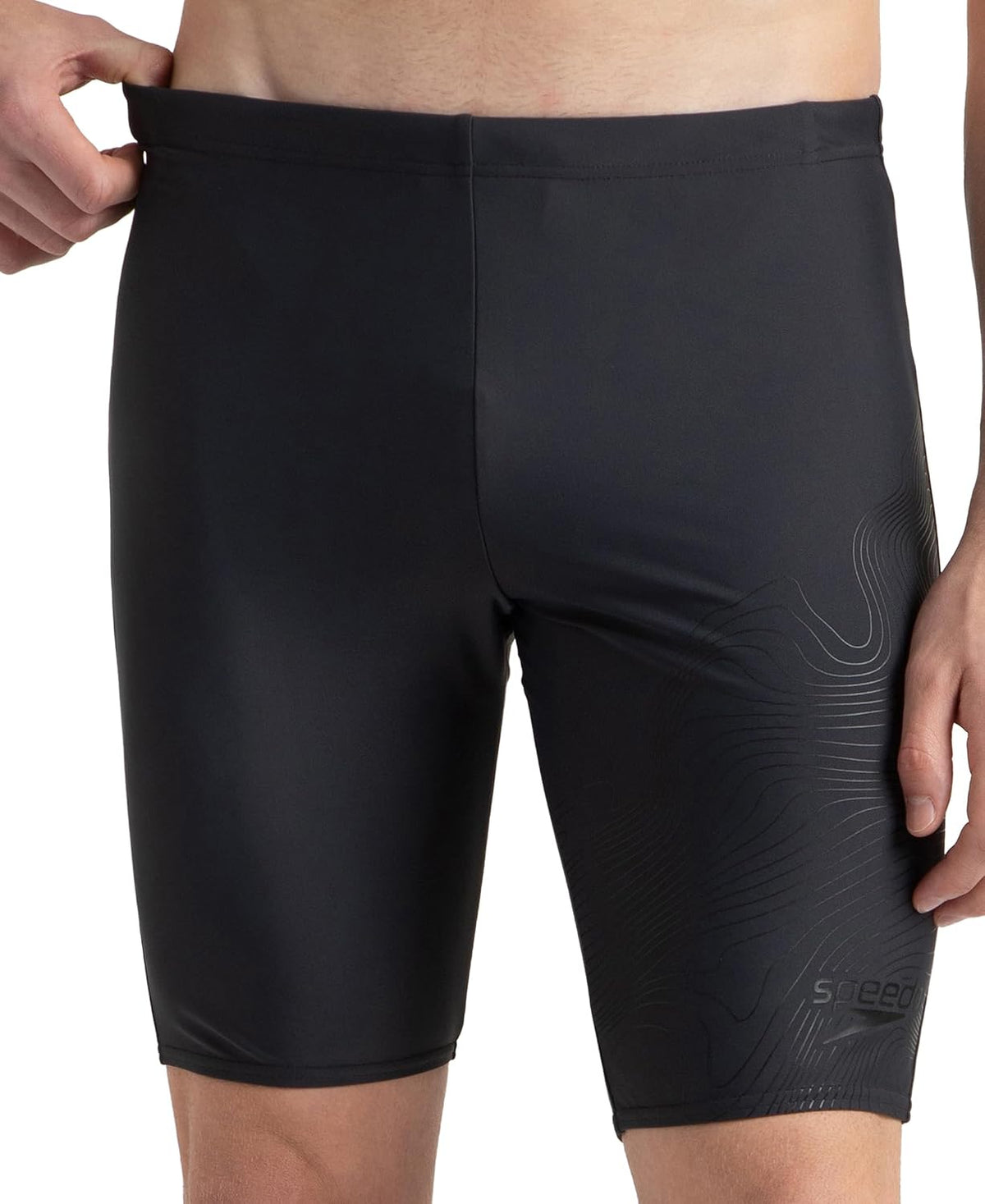 Speedo Men Endurance10 Tide Print Sports Gala Logo Jammer - Oxid Grey & Black 2XL