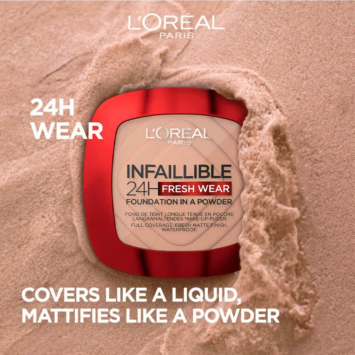 L'Oreal Paris Infallible 24H Powder Foundation, 300 Amber