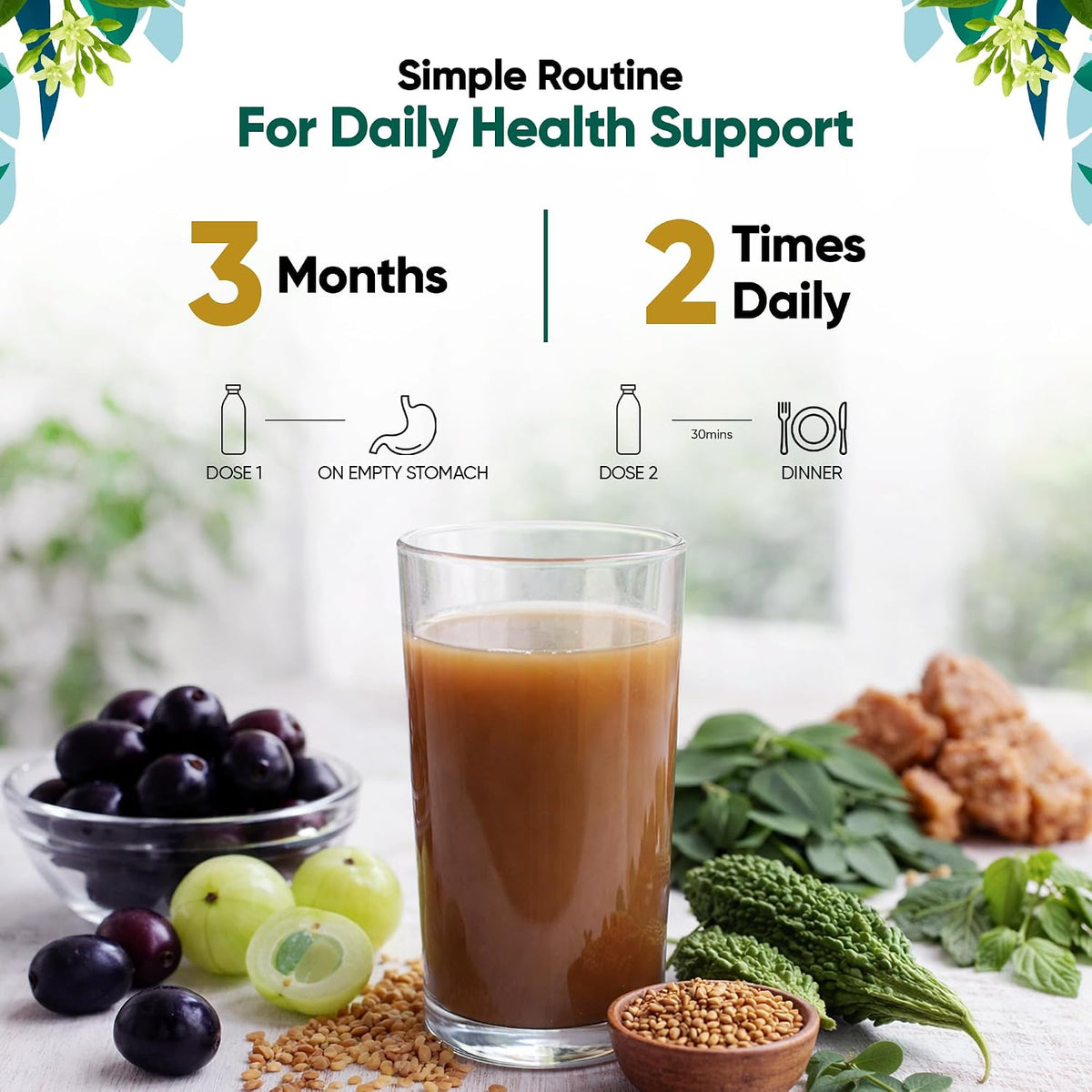 Sheopal's DiaJeevan Amrit Juice 1L | Ayurvedic Herbal Wellness Juice | Karela, Jamun, Amla & Gurmar + 7 Ayurvedic Herbs | Traditional Health Tonic – 1L pack of