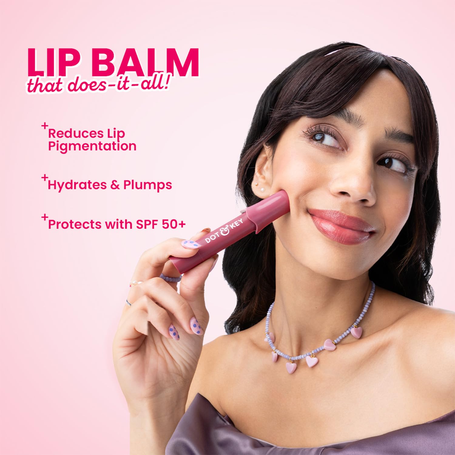 Dot & Key Meltie Lip Balm SPF 50+ In-Vivo Tested With 2% Kojic & Vitamin C | Hydrates Dry, Chapped Lips, Lightens Pigmentation, Brightens Lips | With Shea & Mango Butters, Peptide Infused | Berry Crumble | 4g