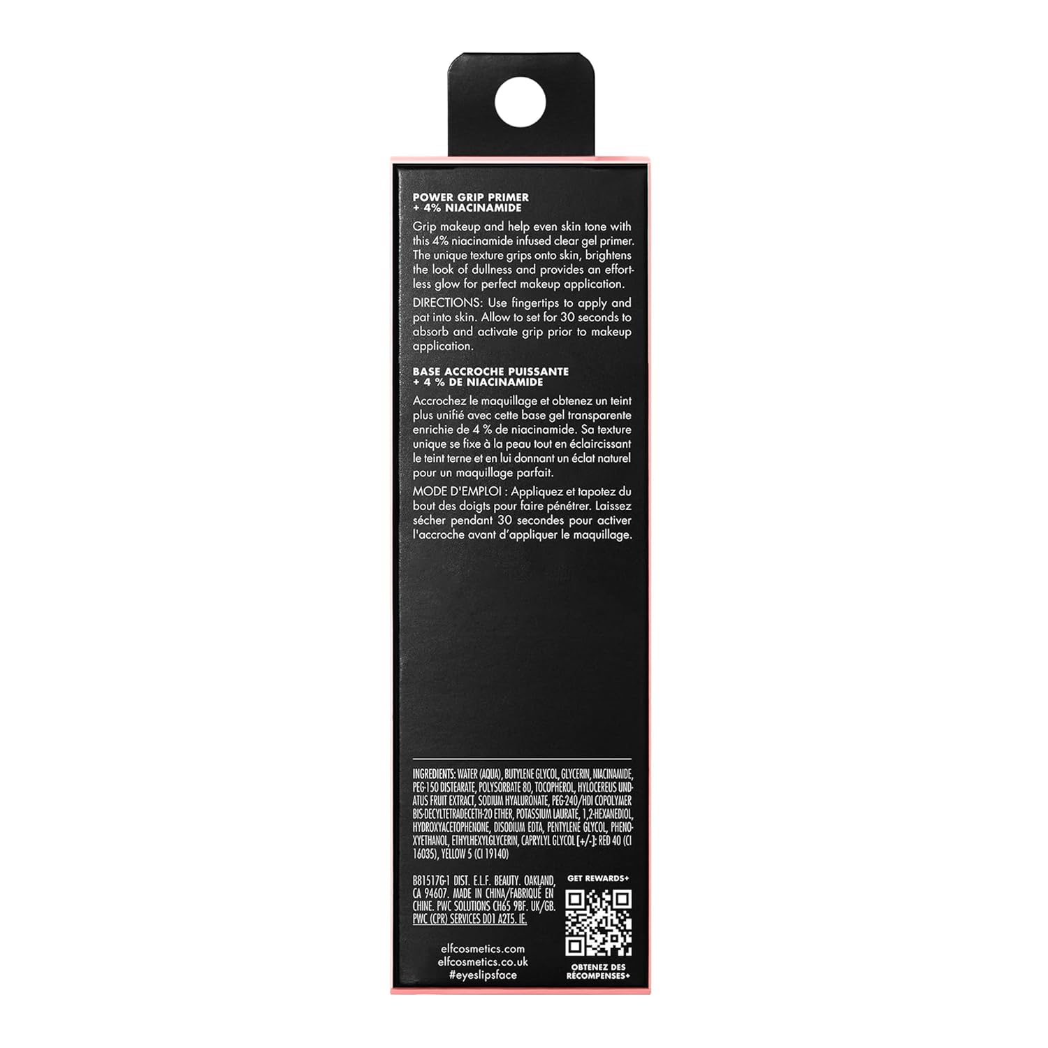 e.l.f. Power Grip Primer + 4% Niacinamide, Gel-Based & Hydrating Face Primer, Helps Visibly Even Skin & Brighten, Grips Makeup, Vegan & Cruelty-Free