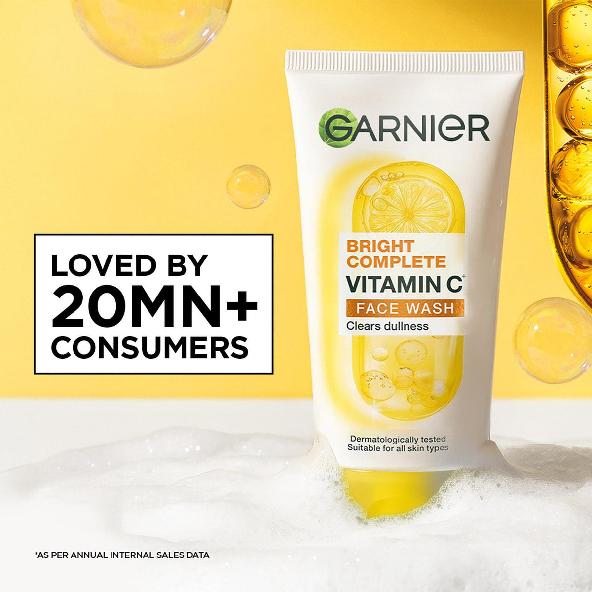 Garnier Skin Naturals, Facewash, Cleansing and Brightening, Bright Complete, 100 g 100 g (Pack of 1)