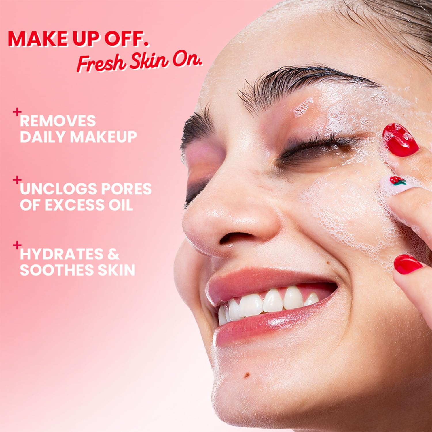 Dot & Key Strawberry Dew Micellar Face Wash, Cleanses Daily Makeup, Non-Drying & Soap-Free Formula, With Panthenol & Aloe Vera Juice, Removes Excess Oil & Dirt, Hydrates & Soothes Skin, Sulphate-Free- 120ml