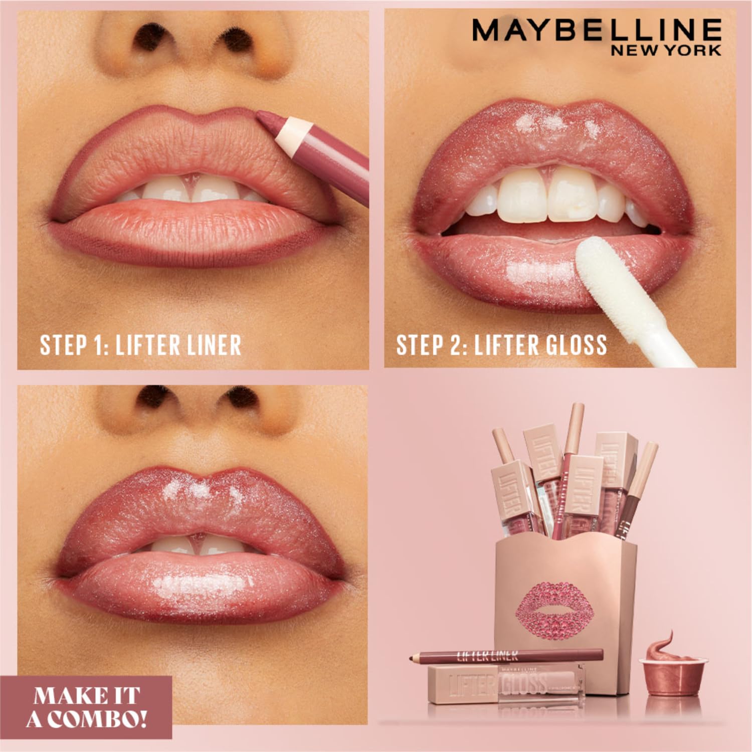 Maybelline Lifter Liner Lip Liner Pencil with Hyaluronic Acid, Cross The | Creamy, Moisturizing Lip liner | Smooth Glide Application for defined lips