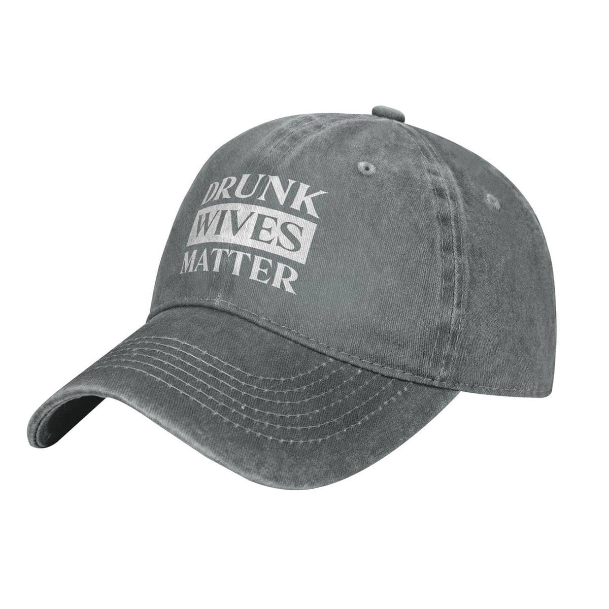 Funny Gift Hat Drunks Wives Matter Hat for Men Baseball Hat Vintage Cap Free Size Gray