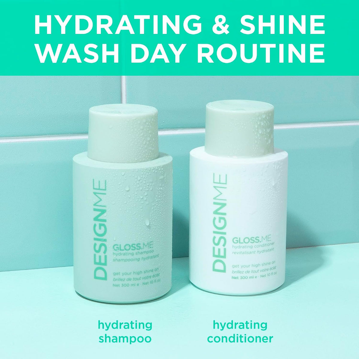 Design.Me GLOSS.ME Hydrating Shampoo | With Hemp & Argan Oil | Adds Softness & Shine | Straight, Wavy, or Curly Hair Shampoo | Sulfate-Free & Color-Safe Moistur