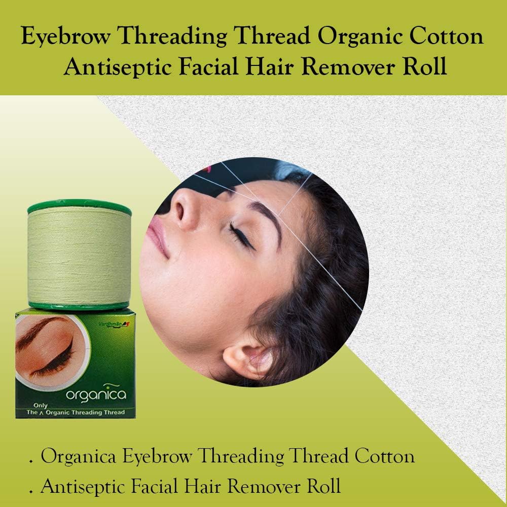 Organica Face & Eyebrow Threading Thread Organic x 1 thread spool eyebrow makeup facial dermaplaning hair removal epilator tool Green