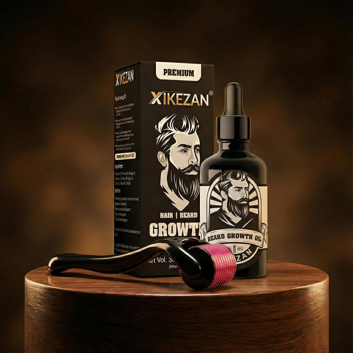 XIKEZAN Men's Beard oil for men | Beard Growth Oil -30ml | All Natural Formula for a Fuller | Healthier Beard and Hair - Softens, Strengthens | Beard Promotes a