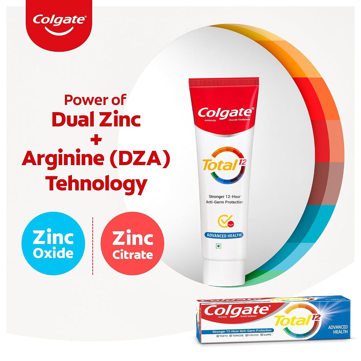 Colgate Total Whole Mouth Health, Antibacterial Cavity Protection Toothpaste, 120gm + 120gm (Advanced Health, Saver Pack)