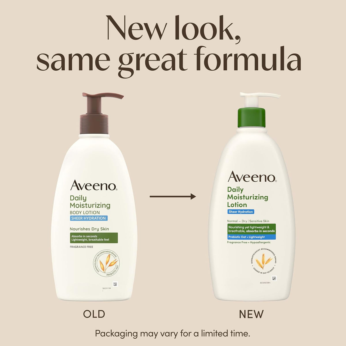 Aveeno Sheer Hydration Daily Moisturizing Lotion for Dry Skin with Soothing Oat, Lightweight, Fast-Absorbing & Fragrance-Free Intense Body Moisturizer, 18 fl. O