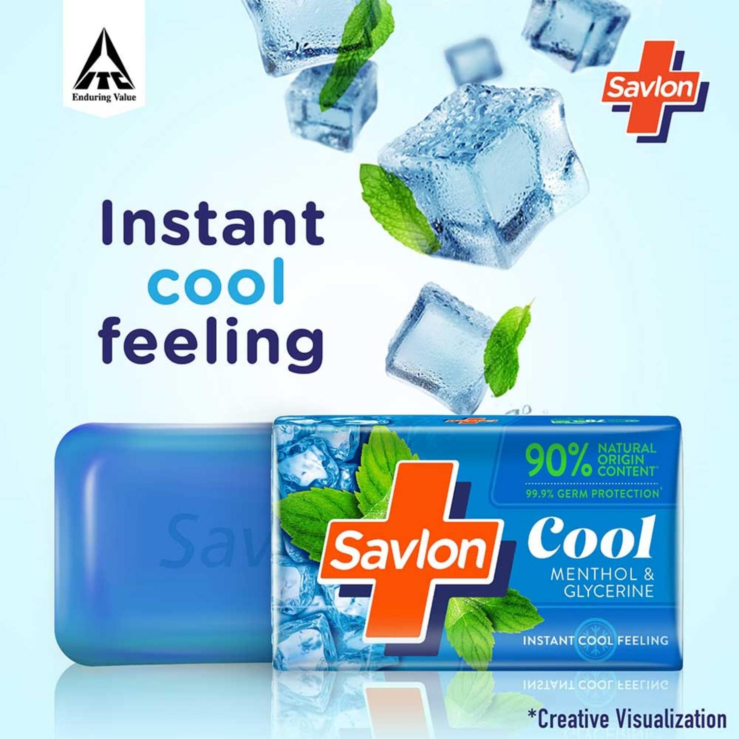 Savlon Cool Bathing Soap Bar 600g (120g Pack of 5) | 99.9% Germ Protection | Cool Menthol | Natural Origin Glycerin | Soft Moisturized Skin | Women & Men | All Skin Types | Value Family Pack