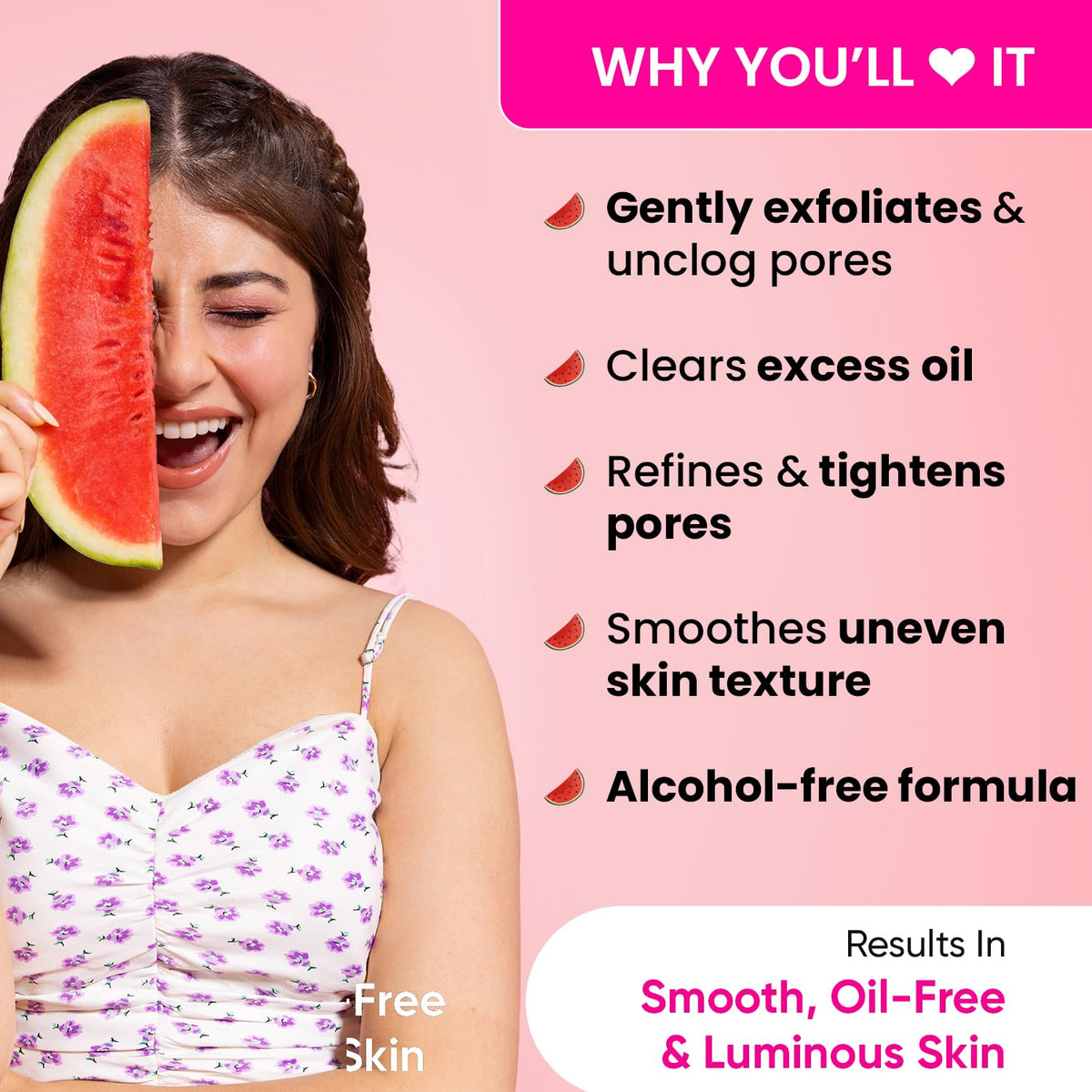 Dot & Key Watermelon SuperGlow Glycolic Face Pore Tightening Toner | for Glowing Skin | Alcohol Free, Toner for Uneven Skin Tone | For All Skin Types | 150 ml