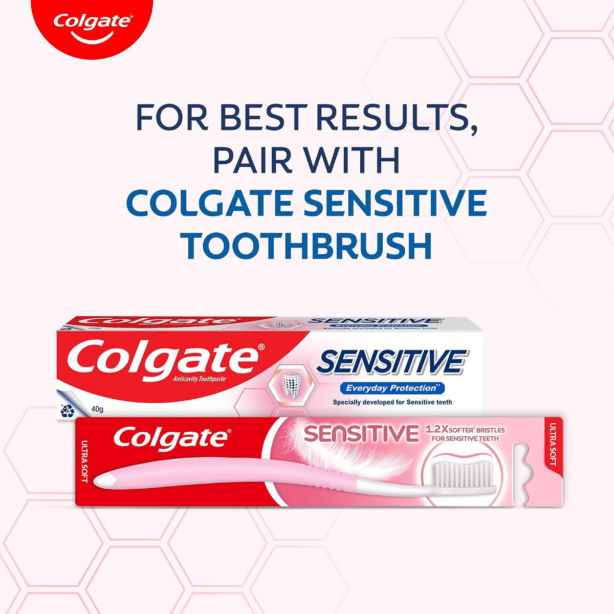 Colgate Sensitive Everyday Protection Toothpaste, Combo Pack Of 160g (80g X 2), Specifically Developed For Sensitive Teeth & Healthy Gums, Colgate Toothpaste Fo
