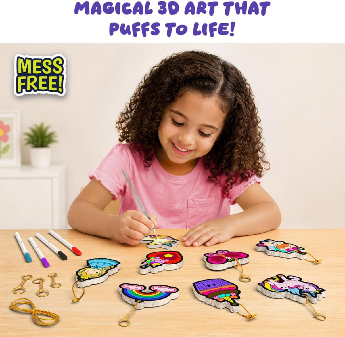 Skillmatics Aqua Puffs Unicorns, Art & Craft Gift for Kids, Paint by Number Princesses & Unicorns