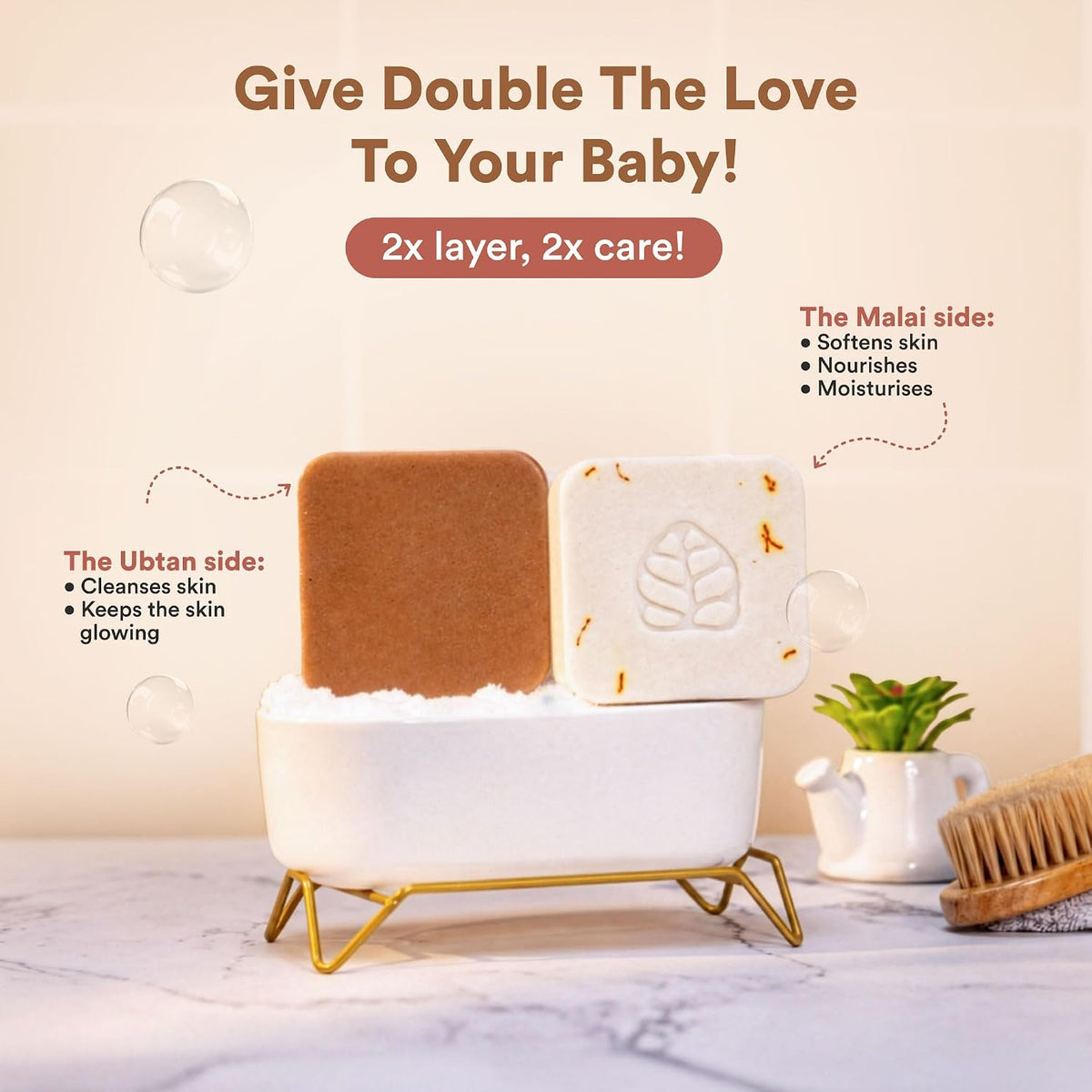 Ghar Soaps Magic Baby Bar | For Glowing Baby skin | With Ubtan + Malai + Kesar | pH 5.5 & dermatalogically tested (75gm x 3 Pack) 75 g (Pack of 3)