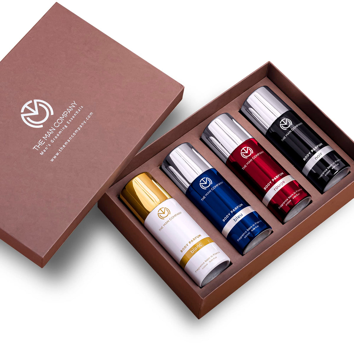 The Man Company Multifaceted No Gas Deodorant Set | Bleu, Blanc, Noir, Rouge | Body Spray Perfume for Man | Premium Long Lasting Fragrance | Anniversary fragran
