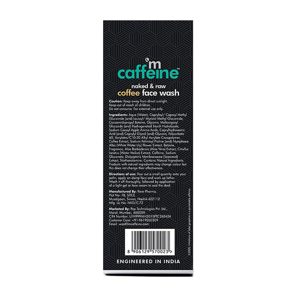 mCaffeine Deep Cleansing Coffee Face Wash for Oil Control | De Tan Face Wash for Men & Women | Daily Use Anti Pollution Face Wash For Summers | 100ml Coffee - P