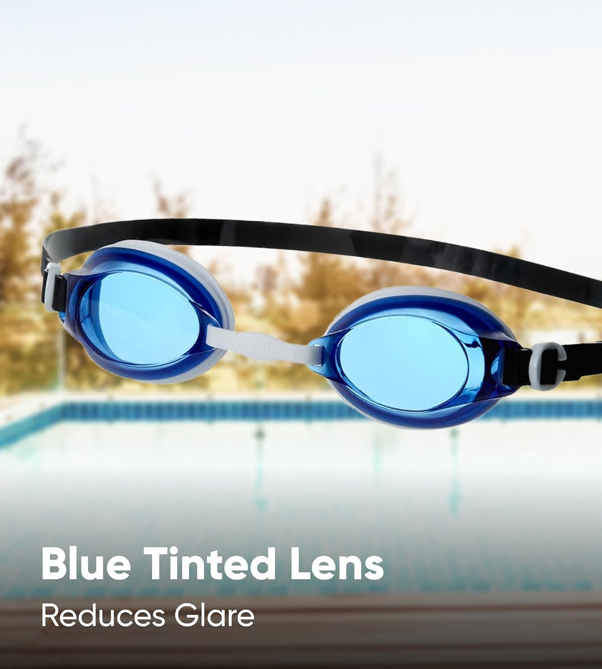 Speedo Unisex Adult Jet Tint-Lens Swim Goggles Blue/White