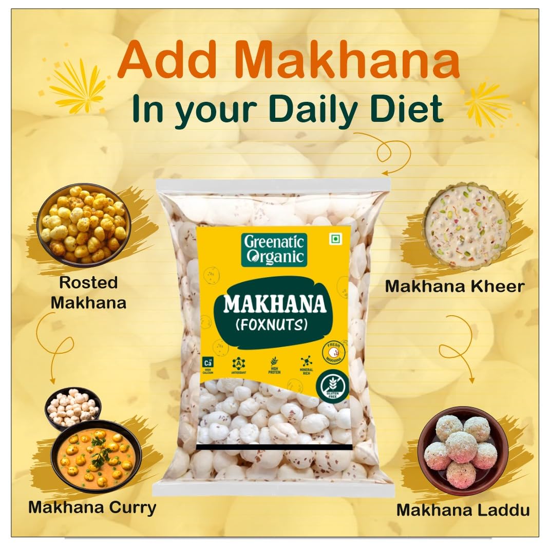 Foxnuts Makhana 200gm | Natural & Organic | Lotus Seeds | Rich in High Calcium | Mineral Rich | Antioxidant | Natural & Crunchy | High Protein | Direct from Tru