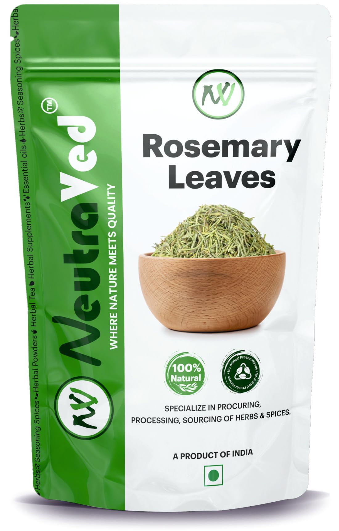 NeutraVed Rosemary Leaves Organic | Rosemary Dry Leaves for Cooking,Hair Growth, Stronger Strands & Natural Hair Nourishment, Food Grade | 100g 100 g (Pack of 1