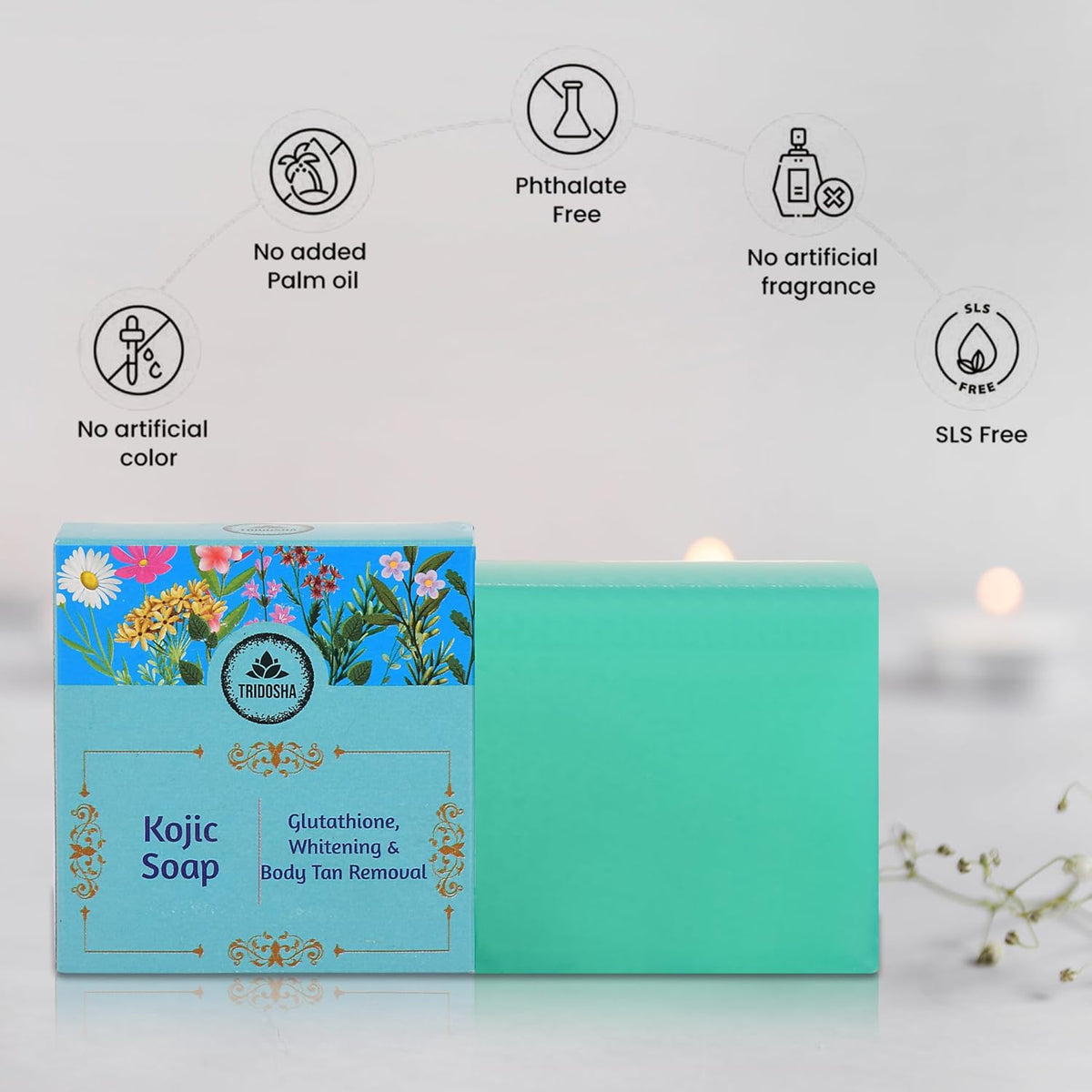 Kojic Acid Soap & Glutathione Soap | Bathing | Bath for Men & Women | for Bath | Moisturize Skin | Fades Dark Spots | Gentle Exfoliation - 100GM