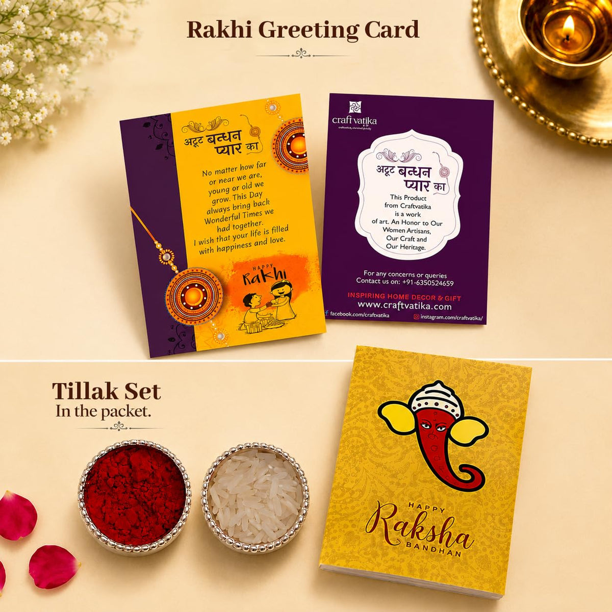 CraftVatika Bhaiya Bhabhi Evil Eye Rakhi Magnet Combo Set for Brother Designer Rakhi for Unisex Adult Rakshabandhan Bracelet Evil Eye Hand Set with Gift C1- Evi
