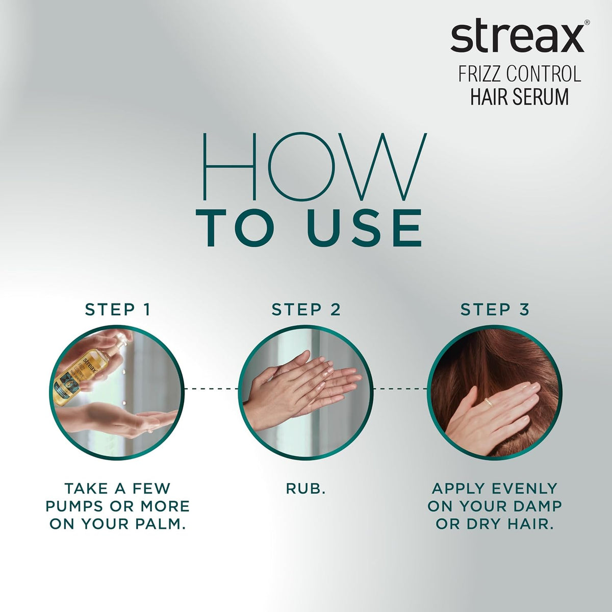 Streax Frizz Control Hair Serum for Dry Frizzy Hair- 100 ml, 72hrs Frizz Free Hair, For Women & Men, With Bio – Elixir, 84% Frizz Reduction & 11X smoothness 100