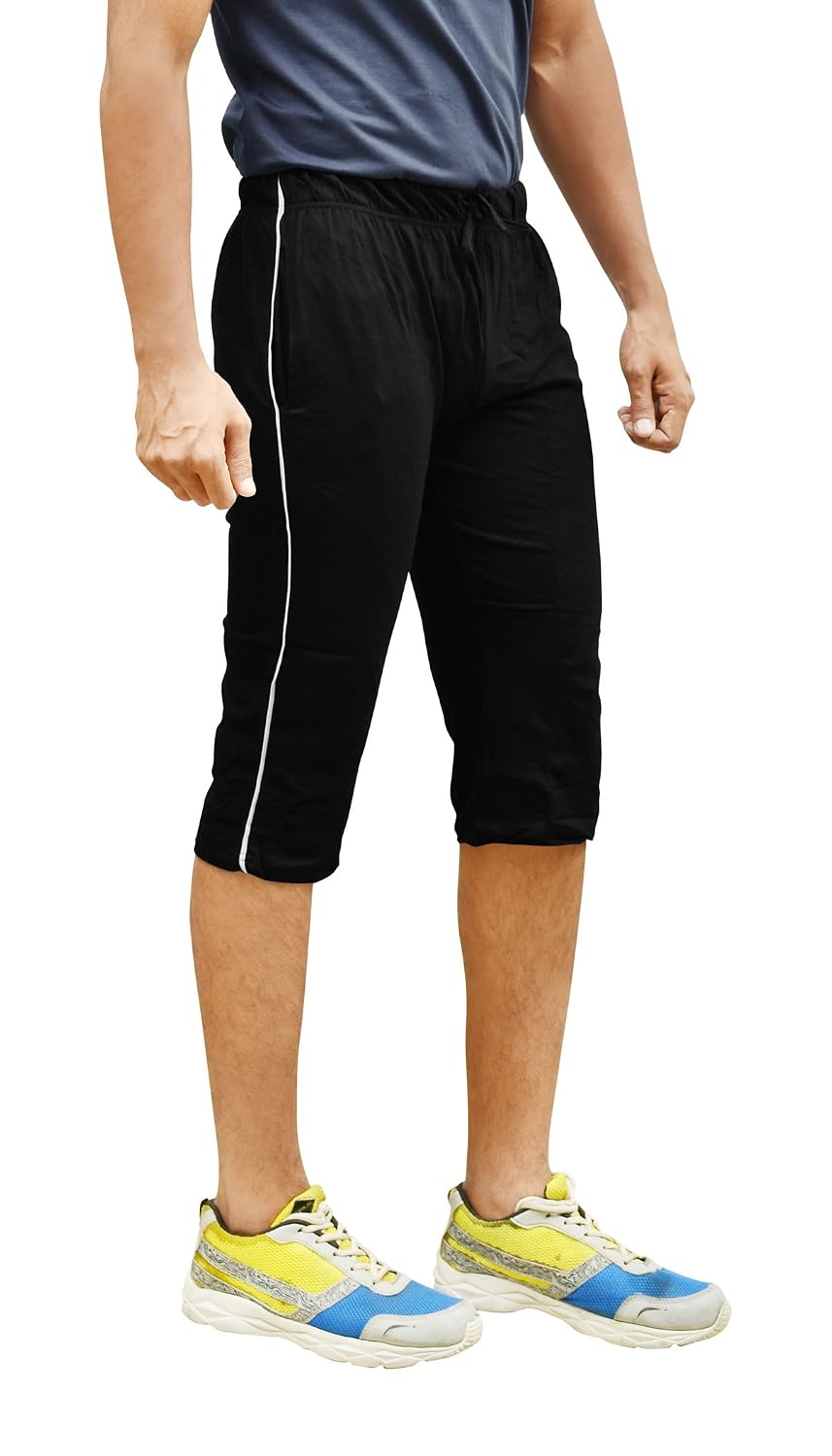 MOTUS Mens Cotton Casual 3/4th Shorts - Multicolored 3XL Black