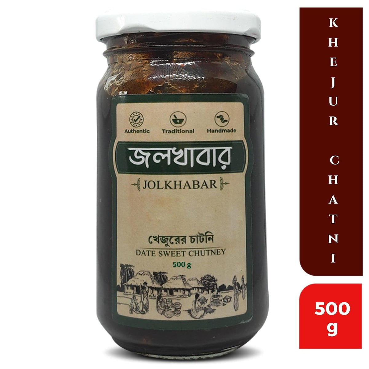 JOLKHABAR | KHEJUR Misti Chatni n Aam Misti Chatni | 500gm Pack - Date Sweet Chutney n Mango Sweet Chutney | Bengali Misti Chutney | Authentic Traditional Handm