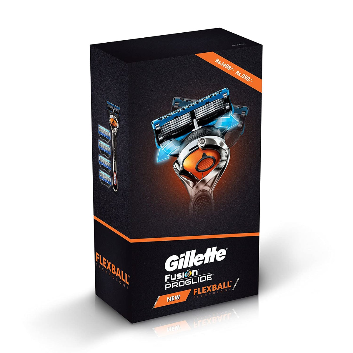 Gillette Flexball Pro Glide Gift Pack For Men (1 Razor With 4 Blades) | Value Pack | Mens Grooming Set | Gift Hamper For Men, Husband, Boyfriend
