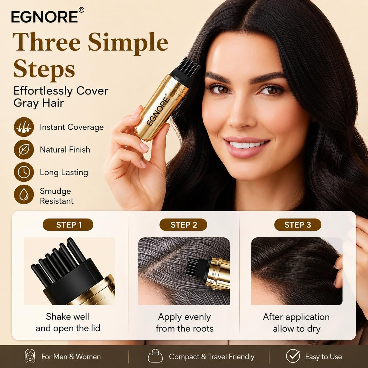 2-in-1 Convenient Hair Dye Comb for Gray Hair, 2026 New Instant Hair Color Stick, Portable Dye Comb Coverage for Travel and Home Use, Temporary Hairs Dyes Stick