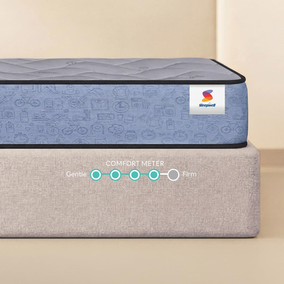 Sleepwell Ortho Pro Latex Mattress | Queen Size 78x60x6 Inch | 100% Pure Natural Latex Orthopedic Support | Pressure Relief | Cool Yarn Fabric | Neem Fresche An