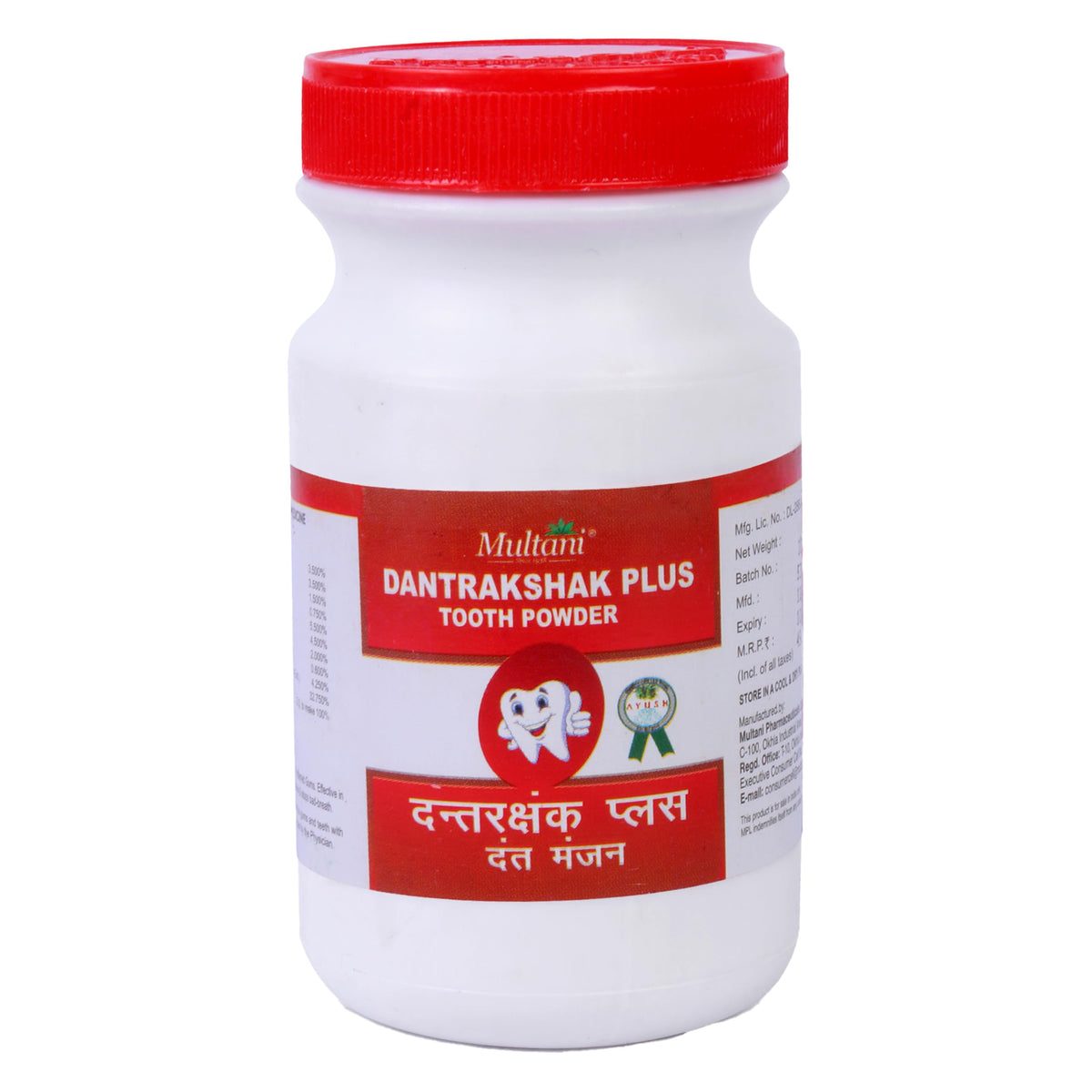 Multani Healthy Teeth Dant Rakshak Plus 100gm | For Treatment Of Gums And Teeth Ailments|Bleeding Gums Bad Odour From Mouth 100 g (Pack of 1)