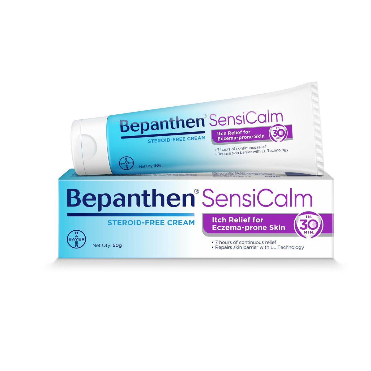 Bepanthen SensiCalm Eczema Cream Moisturizer For Face & Body, Worlds No.1 Skincare Brand, Repair, Itch Relief Cream, Very Dry & Sensitive Skin 50g