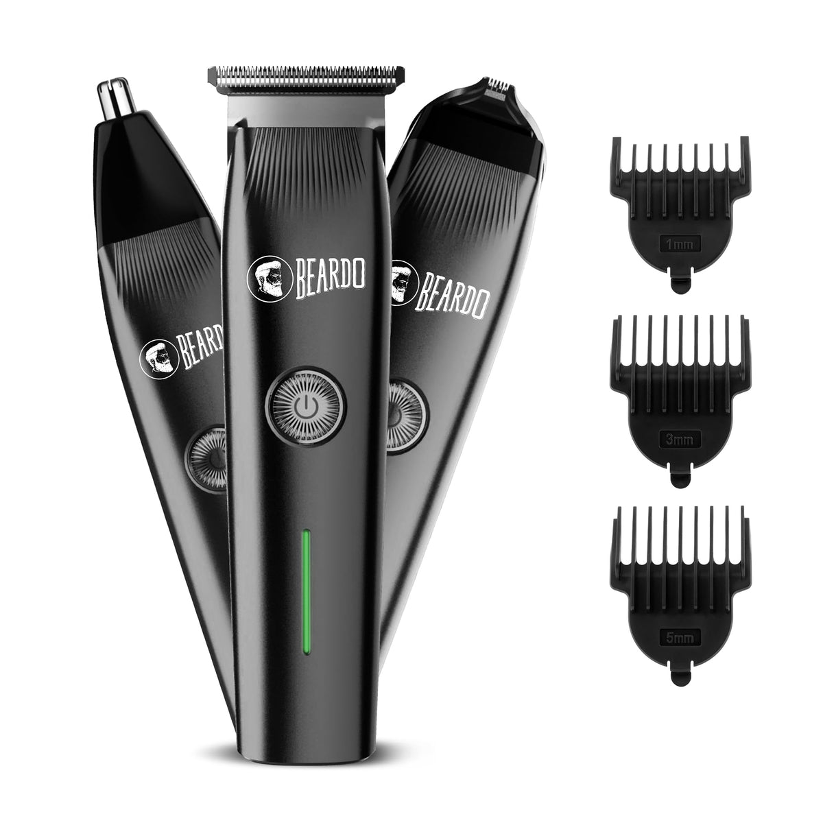 Beardo Ape-X Prime 3-in-1 Multipurpose Trimmer for Men | Grooming Kit : Beard Trimmer, Precision Trimmer, Ear & Nose Trimmer | Stainless Steel self-sharpening b