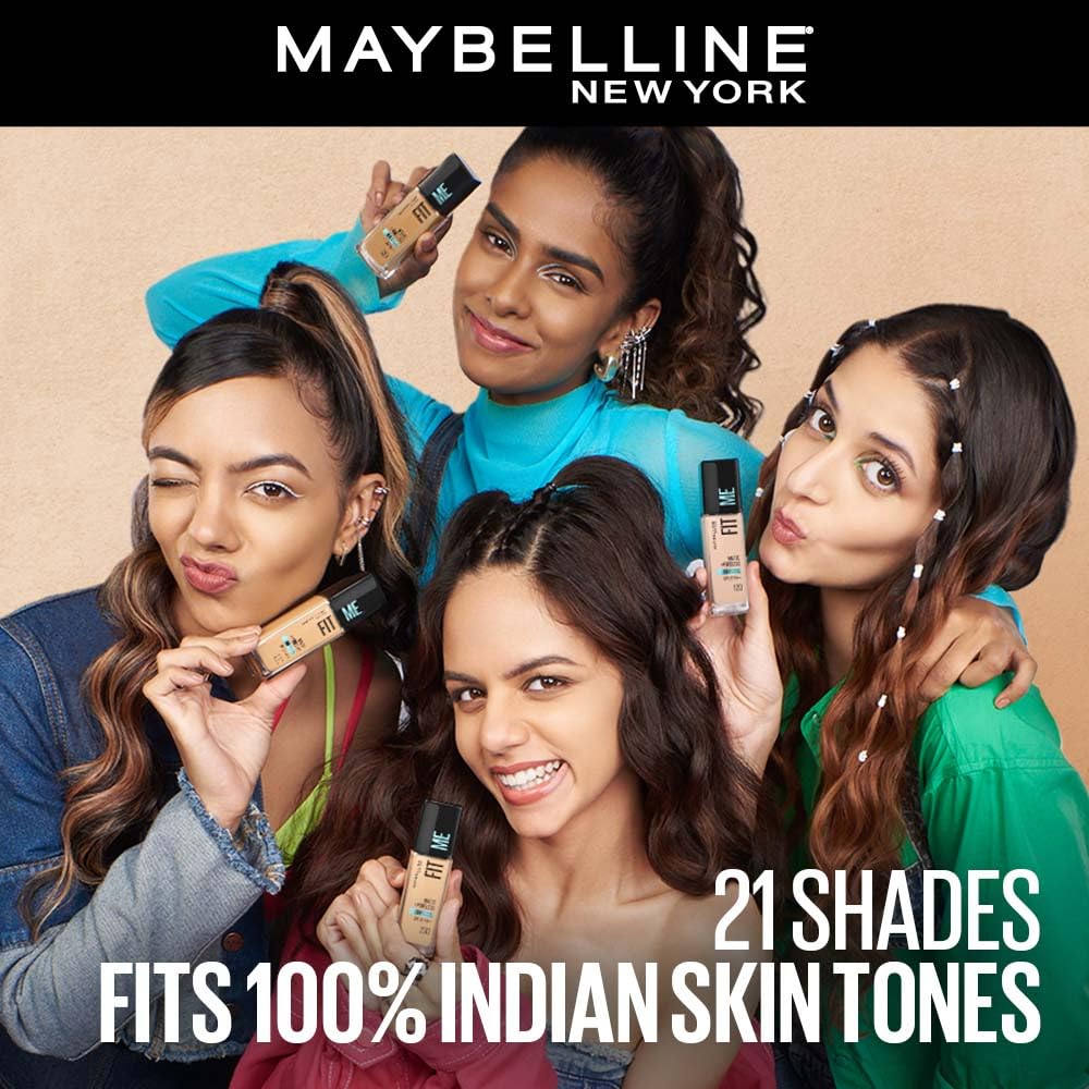 Maybelline New York Fit Me Matte + Poreless Liquid Foundation, pore minimising lightweight formula suitable for daily use and Indian Skin - 228 Soft Tan, 30 ml