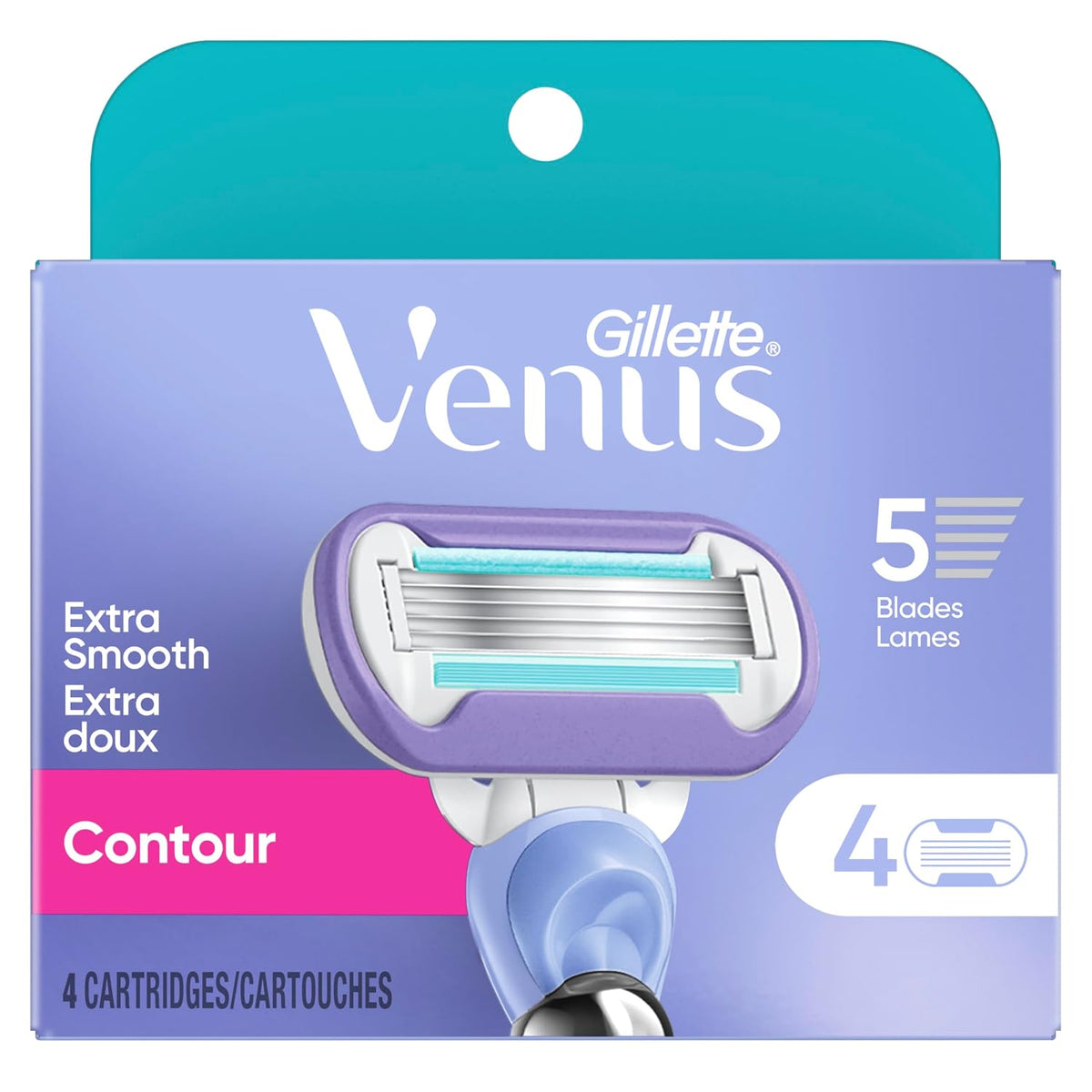 Gillette Venus Women's Razor Blade Refills, Swirl, 4 Count, Womens Razors / Blades