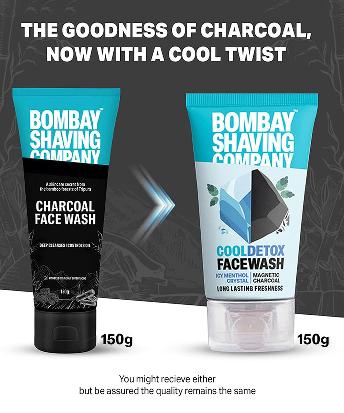 Bombay Shaving Company CoolDetox Charcoal Face Wash, Fights Pollution And Acne, Oil Control For Men & Women - 150 Gm | Deep Cleansing & Oil Control Face Wash |