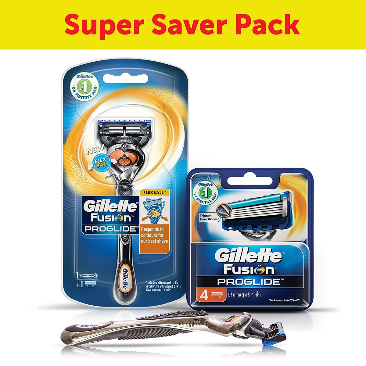 Gillette Flexball Pro Glide Gift Pack For Men (1 Razor With 4 Blades) | Value Pack | Mens Grooming Set | Gift Hamper For Men, Husband, Boyfriend