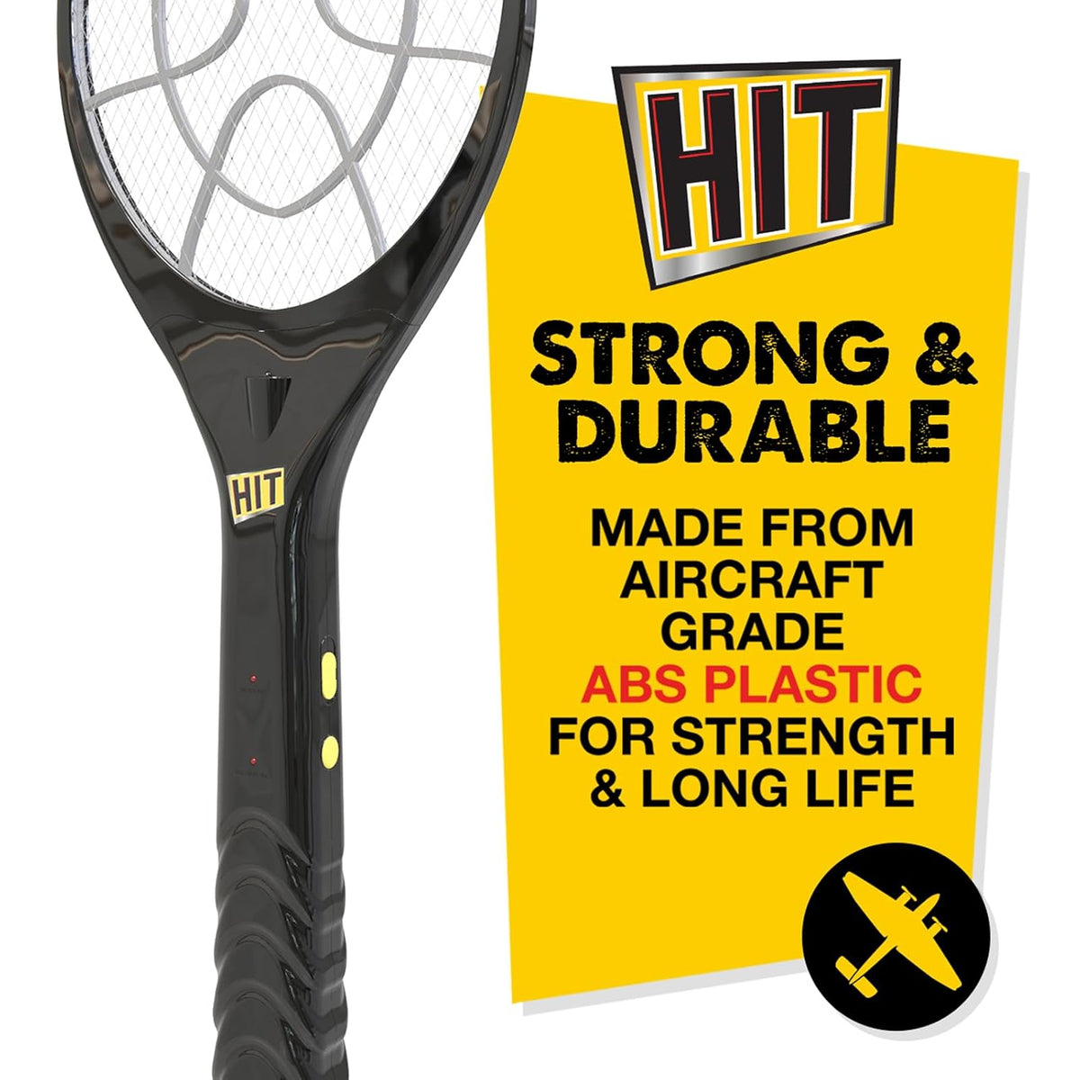 HIT Anti Mosquito Racquet Rechargeable Insect Killer Bat with LED Light Black 54.5 cm Hand operated Racquet