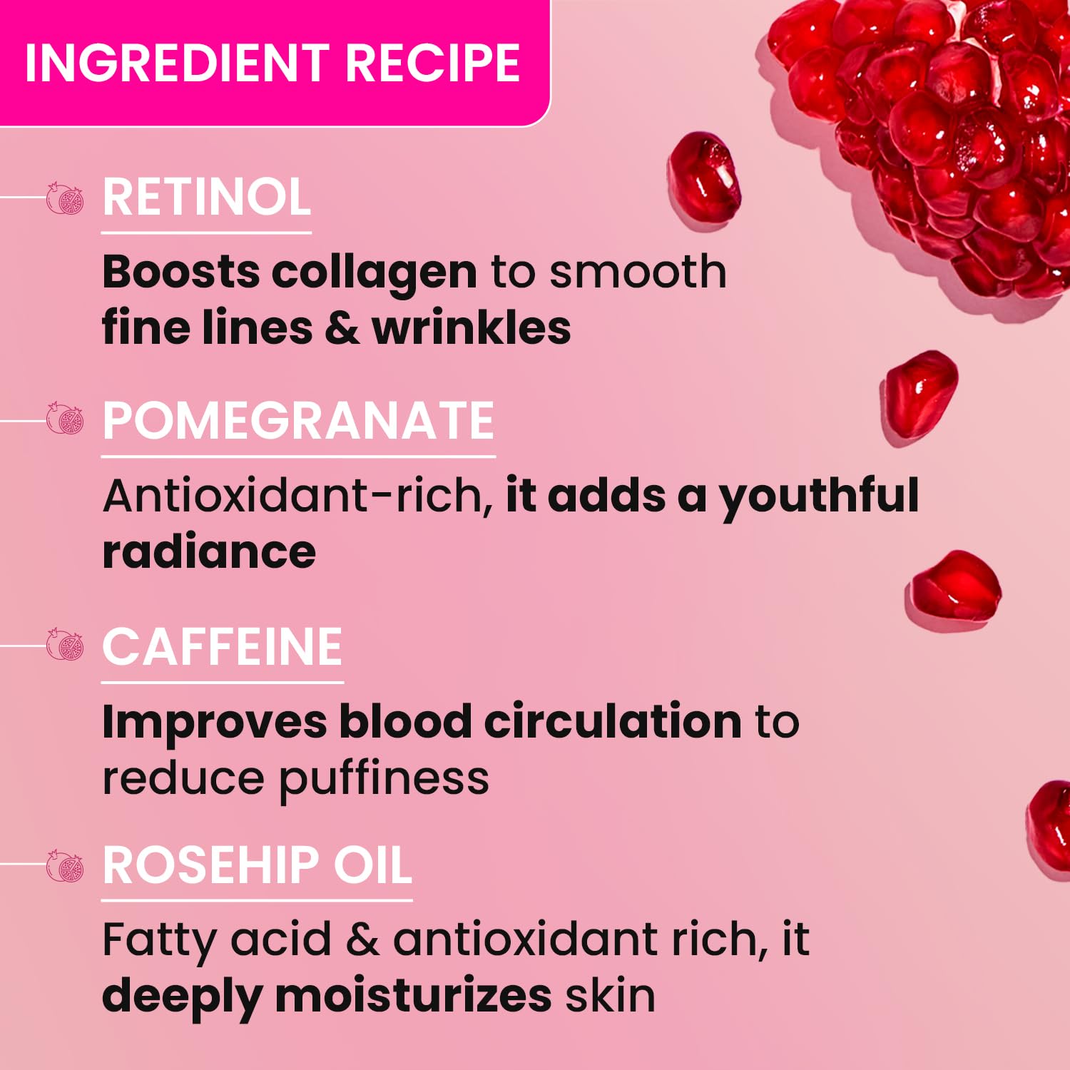Dot & Key Pomegranate Retinol + Caffeine Eye Cream | Smoothens Fine Line & Wrinkles | Fades Dark Circles | Locks Moisturizer to Prevent Dryness | Improves Skin Elacticity & Firmness | 20ml