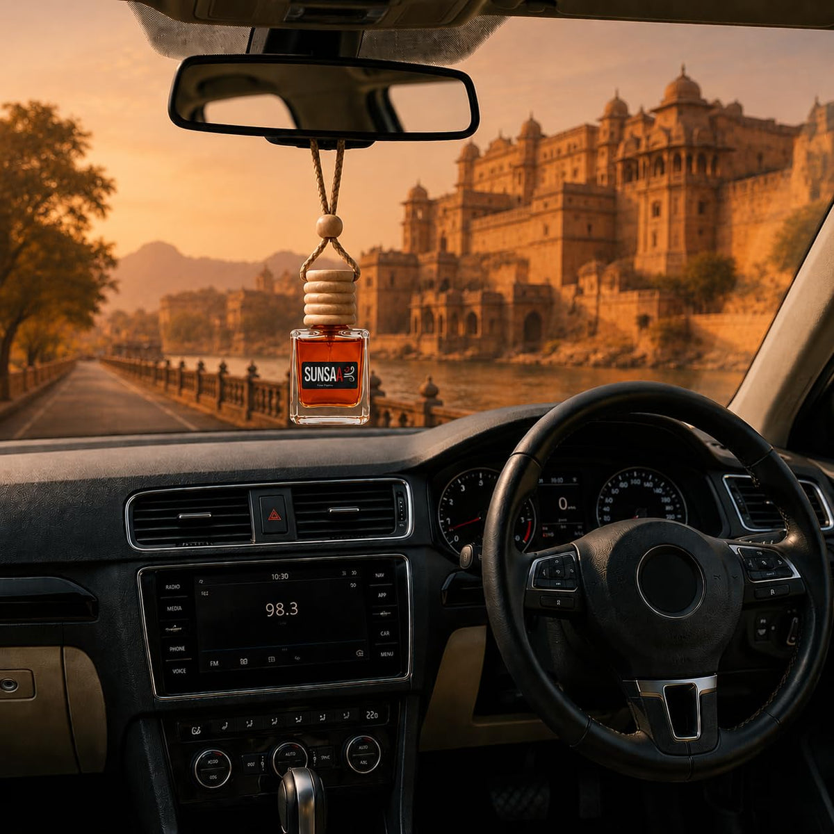 Premium Car Hanging Perfume Diffuser Combo Pack of 2 | Oudh Sultan & Musk Monarch Fragrance | Luxury Car Air Freshener for Car, SUV, Office & Home | Hanging Car